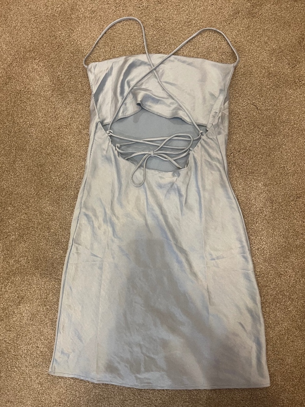 Light Blue Satin Dress